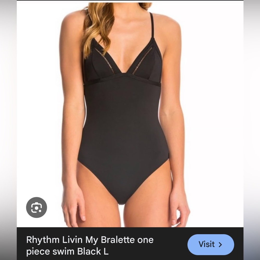 Rhythm Black Livin My Bralette Black One Piece size L